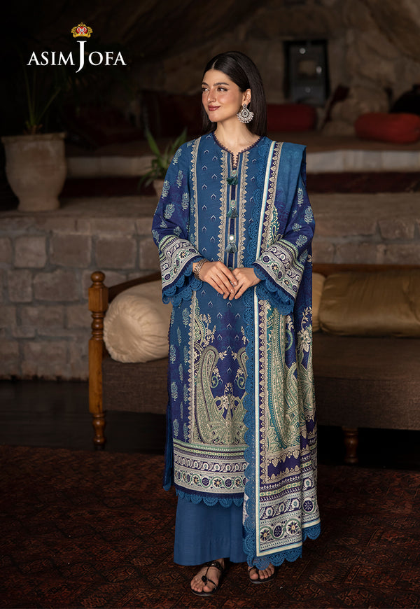 AJUW-46 PRINTED KHADDAR 3 Pcs