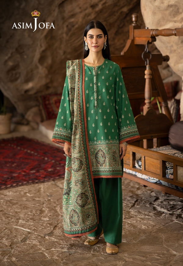 AJUW-32 PRINTED KHADDAR 3 Pcs