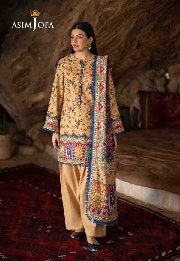 AJUWD-48 PRINTED KHADDAR 3 Pcs