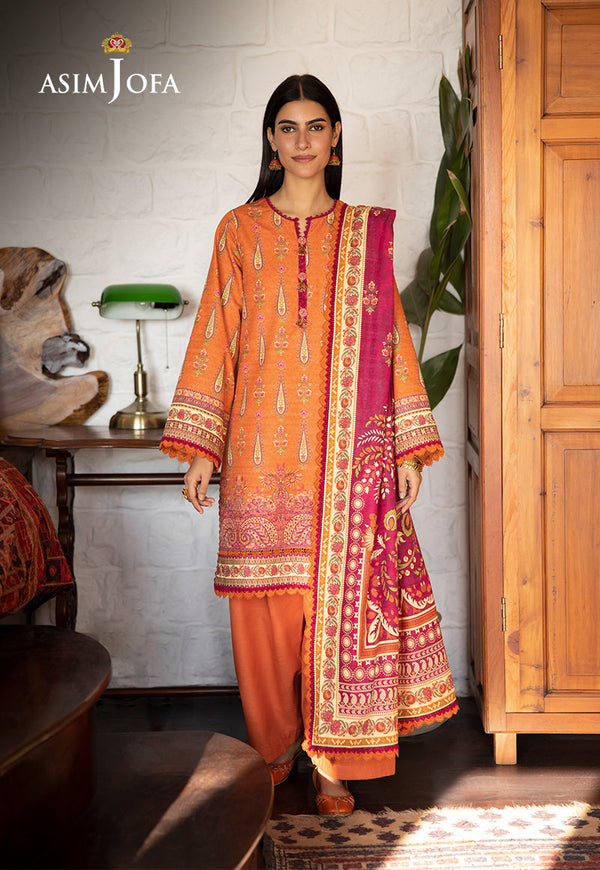 AJUWD-54 PRINTED KHADDAR 3 Pcs