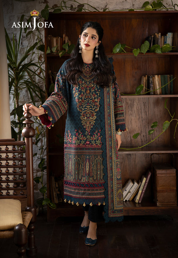 AJUWD-03 EMBROIDERED KHADDAR 3 Pcs