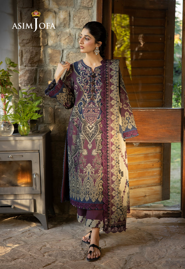 AJUW-06 EMBROIDERED KHADDAR 3 Pcs