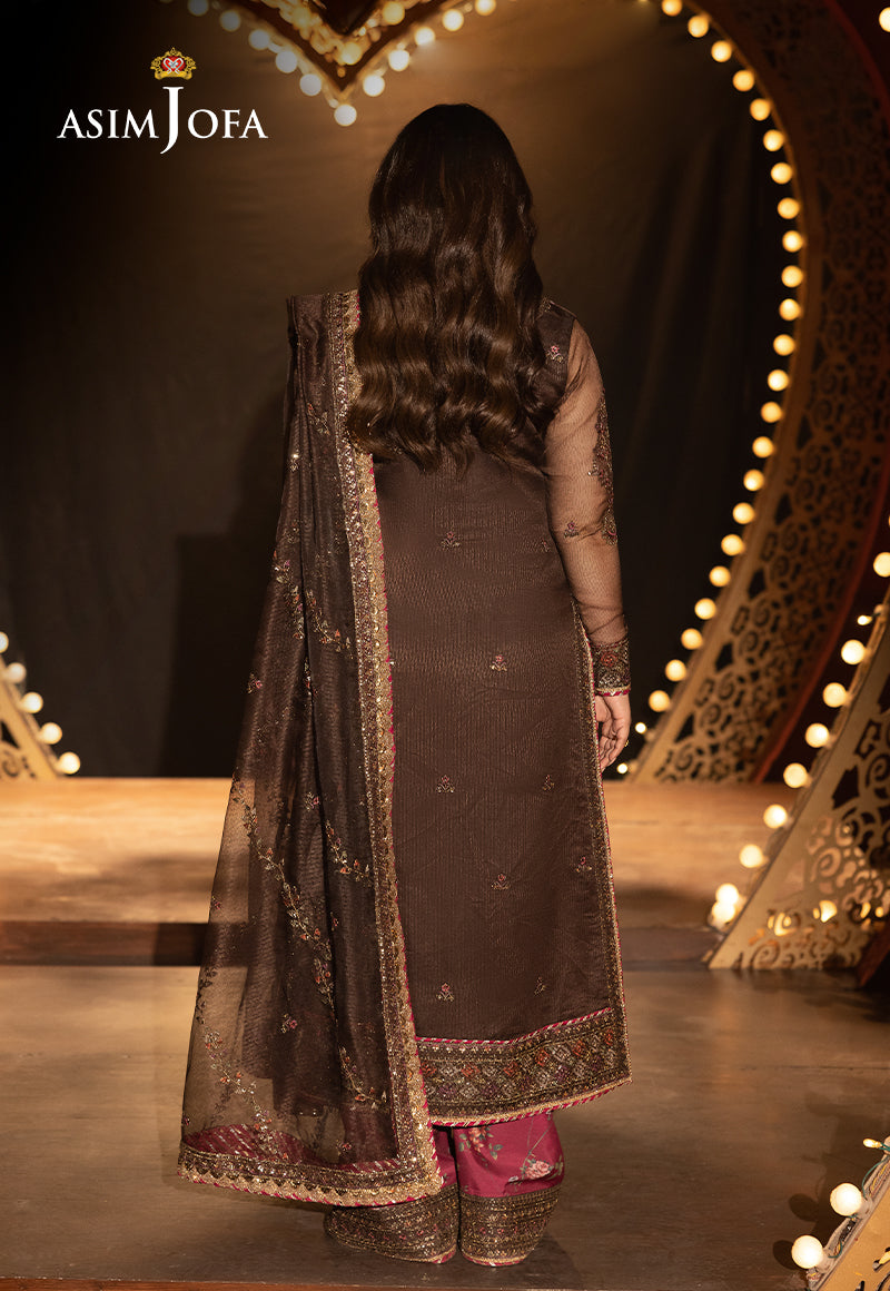 AJLFFD-11 Embroidered Javeria Net Stitched 3 PCS