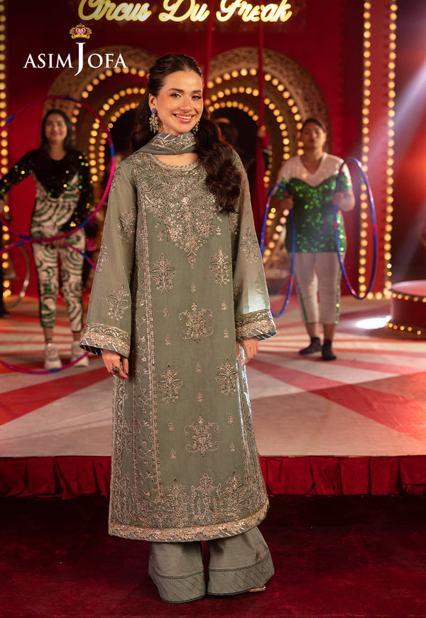 AJFOD-03 EMBROIDERED PAPER COTTON  Stitched 2 PCS