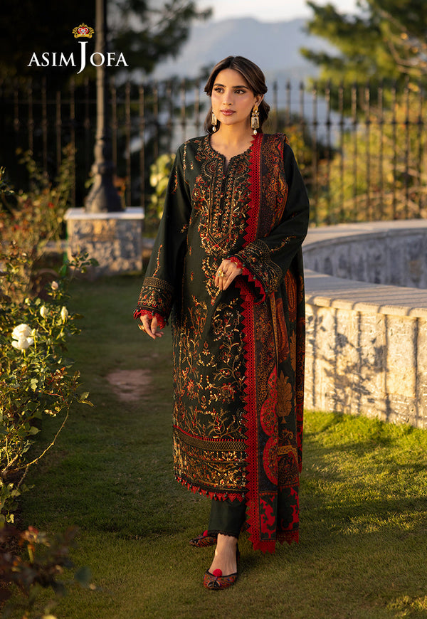 AJUWD-11 EMBROIDERED KHADDAR 3 Pcs