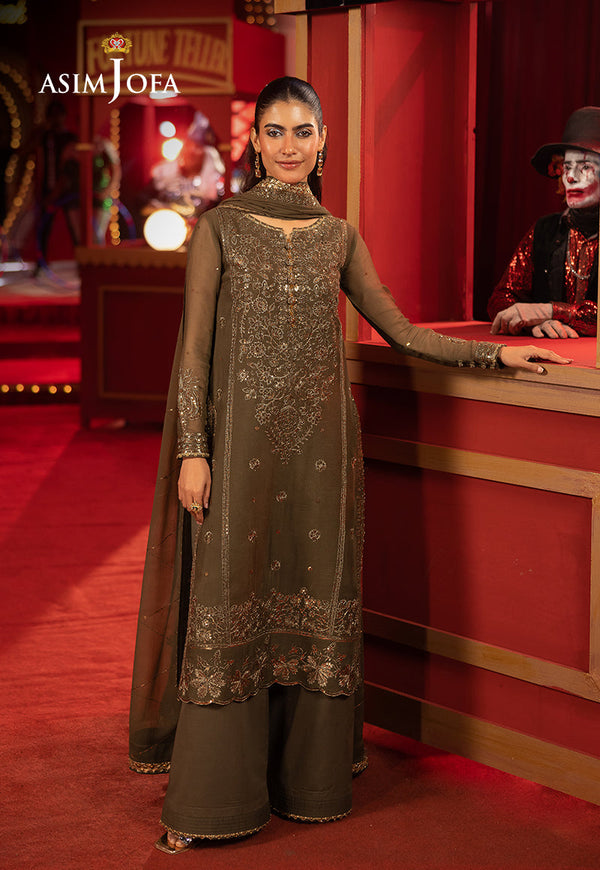 AJLLFD-07 Embroidered Chiffon Stitched 3 PCS