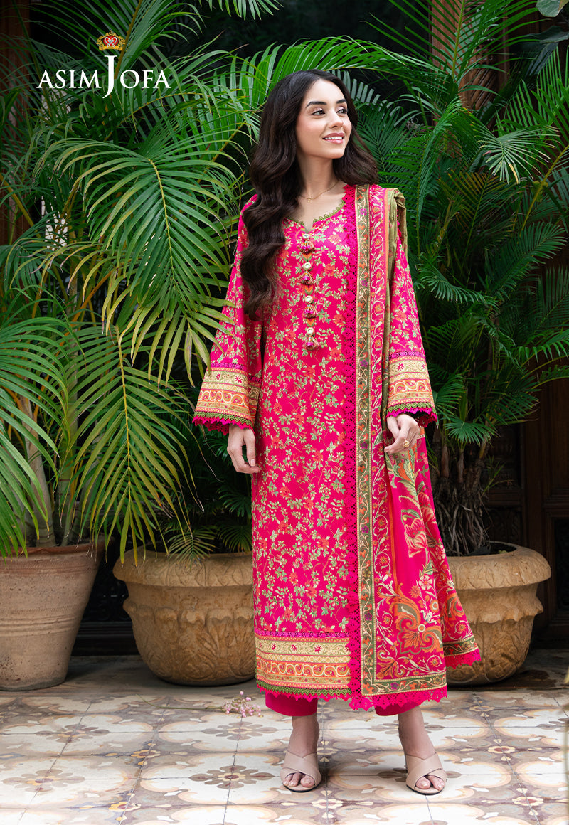 AJUUBD-24 PRINTED LAWN STITCHED 3 PCS
