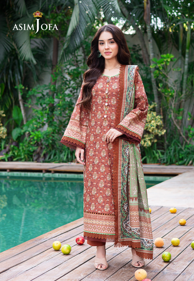 AJUUBD-25 PRINTED LAWN STITCHED 2 PCS