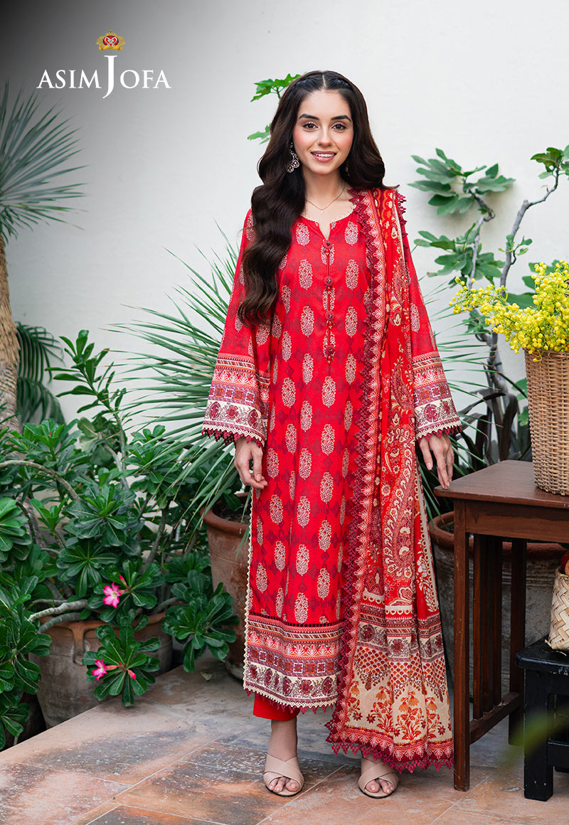 AJUUBD-35 PRINTED LAWN STITCHED 3 PCS