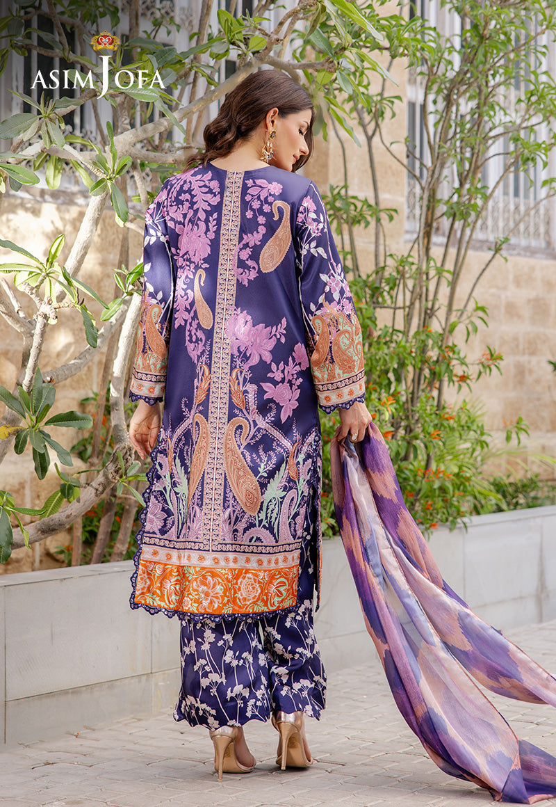 AJPB-199 PRINTED CHARMEUSE SILK STITCHED 3PCS