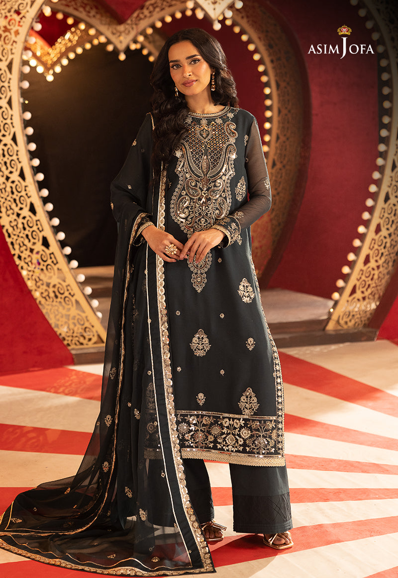 AJLLFD-08 Embroidered Chiffon Stitched 3 PCS