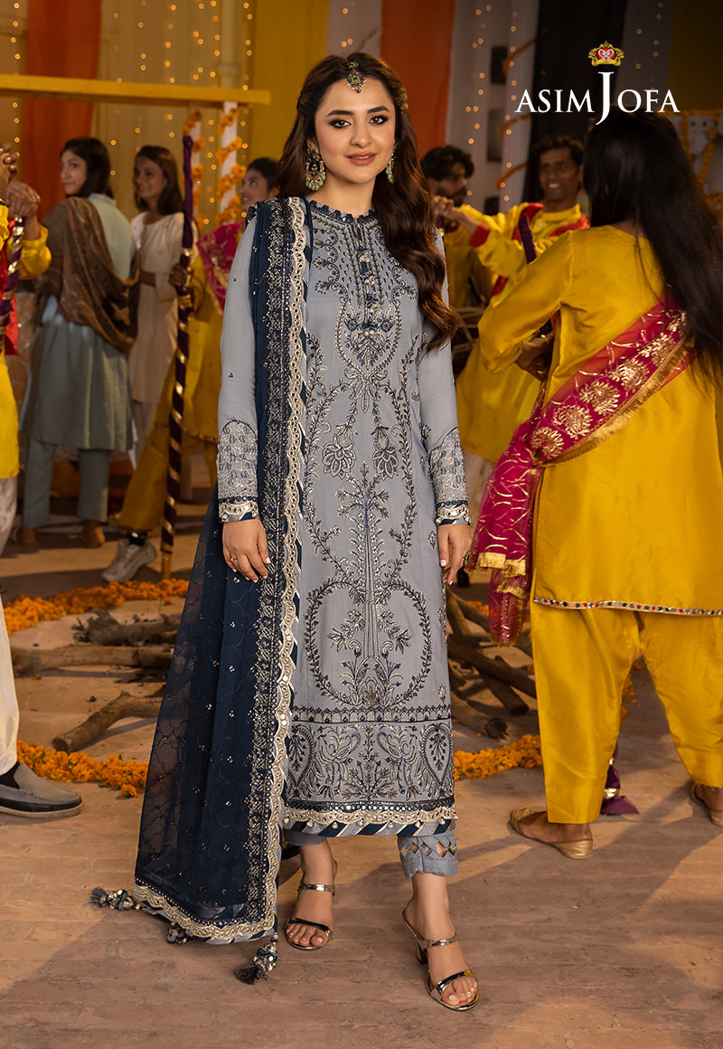 AJDAD-08 EMBROIDERED LAWN SILK STITCHED 3 PCS