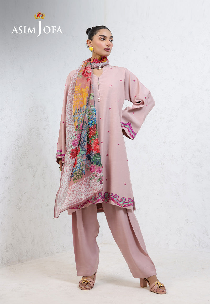 AJPB-238 EMBROIDERED RAW SILK STITCHED 3PCS