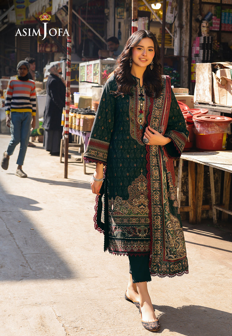 AJUBFD-54 DIGITAL PRINTED LAWN STITCHED 3 PCS