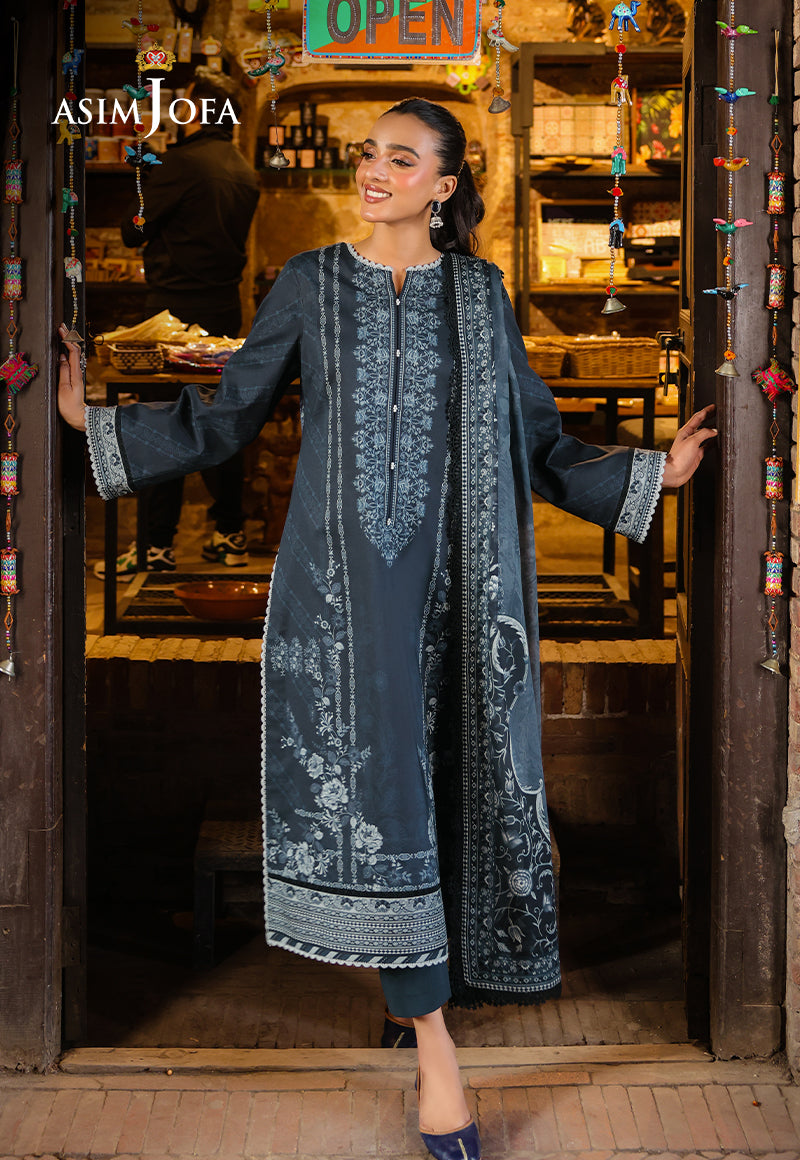 AJUBFD-76 DIGITAL PRINTED LAWN STITCHED 3 PCS