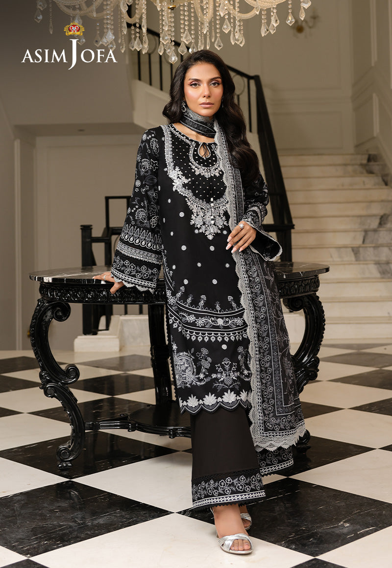 AJMCHD-06 EMBROIDERED LAWN  Stitched 3 PCS
