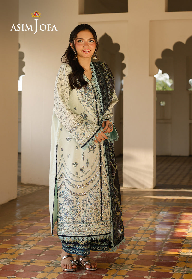 AJUBFD-10 EMBROIDERED JACQUARD Stitched 3 PCS