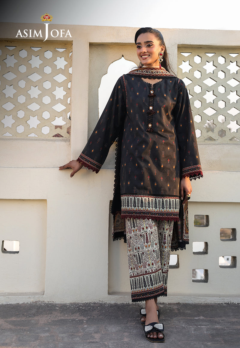 AJUBFD-71 DIGITAL PRINTED LAWN STITCHED 3 PCS