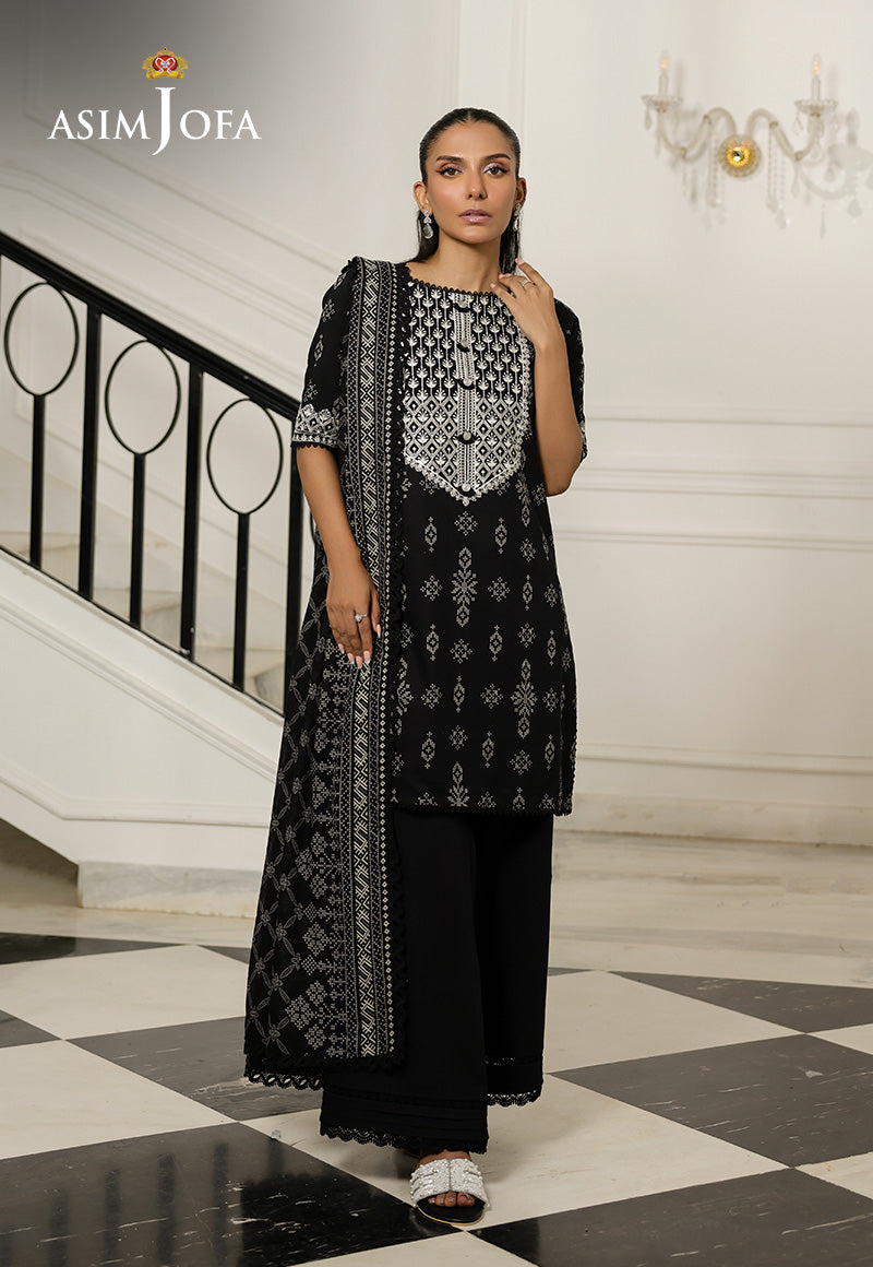 AJMCHD-10 EMBROIDERED LAWN  Stitched 3 PCS