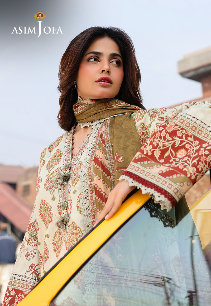 AJUBFD-65 DIGITAL PRINTED LAWN STITCHED 3 PCS