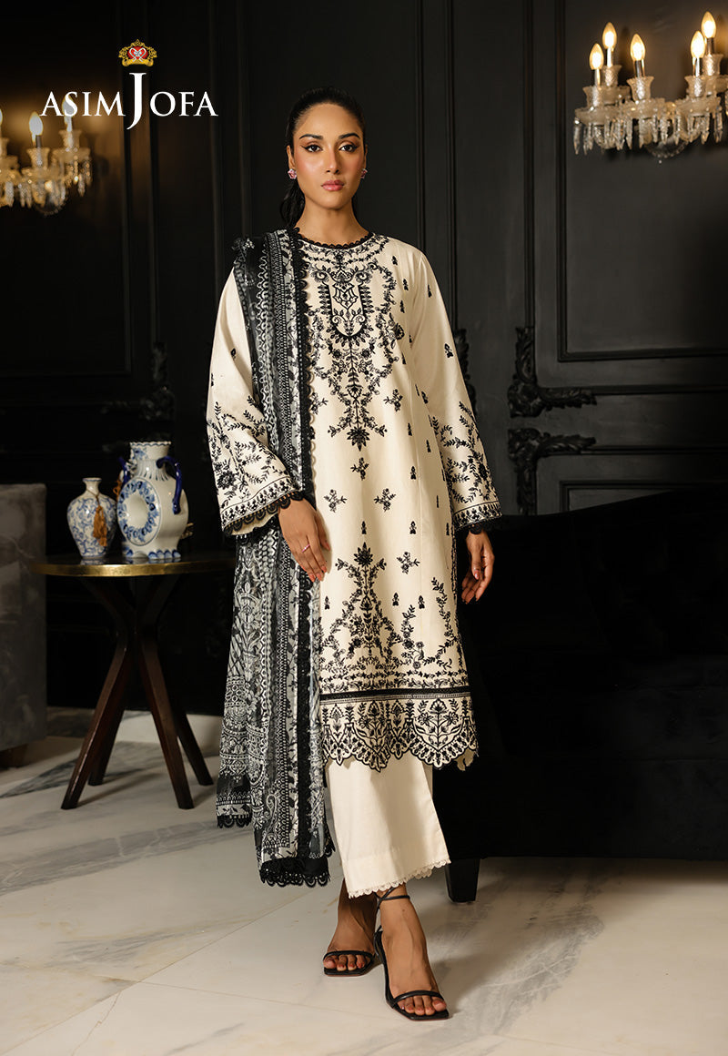 AJMCHD-02 EMBROIDERED CAMBRIC  Stitched 3 PCS
