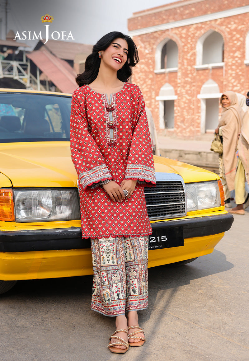 AJUBFD-62 DIGITAL PRINTED LAWN STITCHED 2 PCS