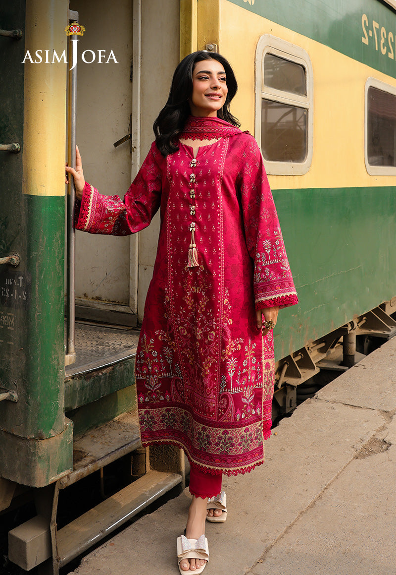 AJUBFD-84 DIGITAL PRINTED LAWN STITCHED 3 PCS