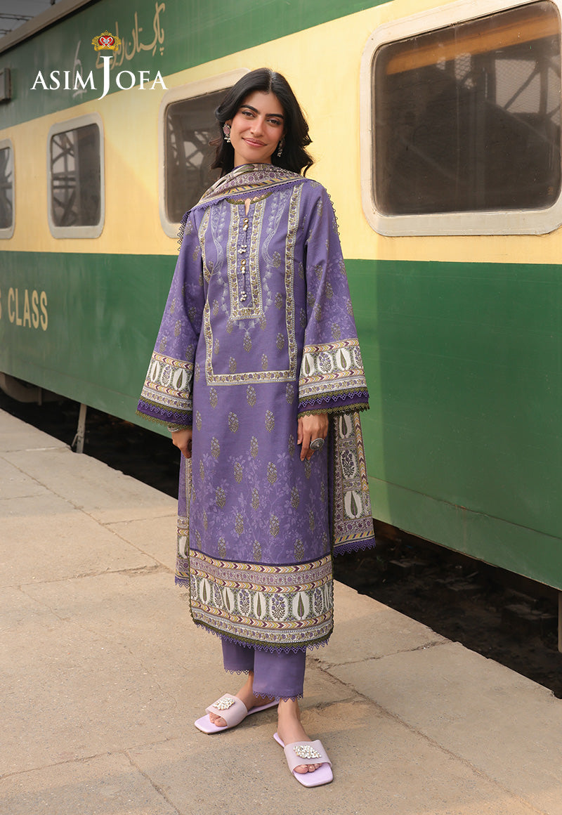 AJUBFD-63 DIGITAL PRINTED LAWN STITCHED 3 PCS