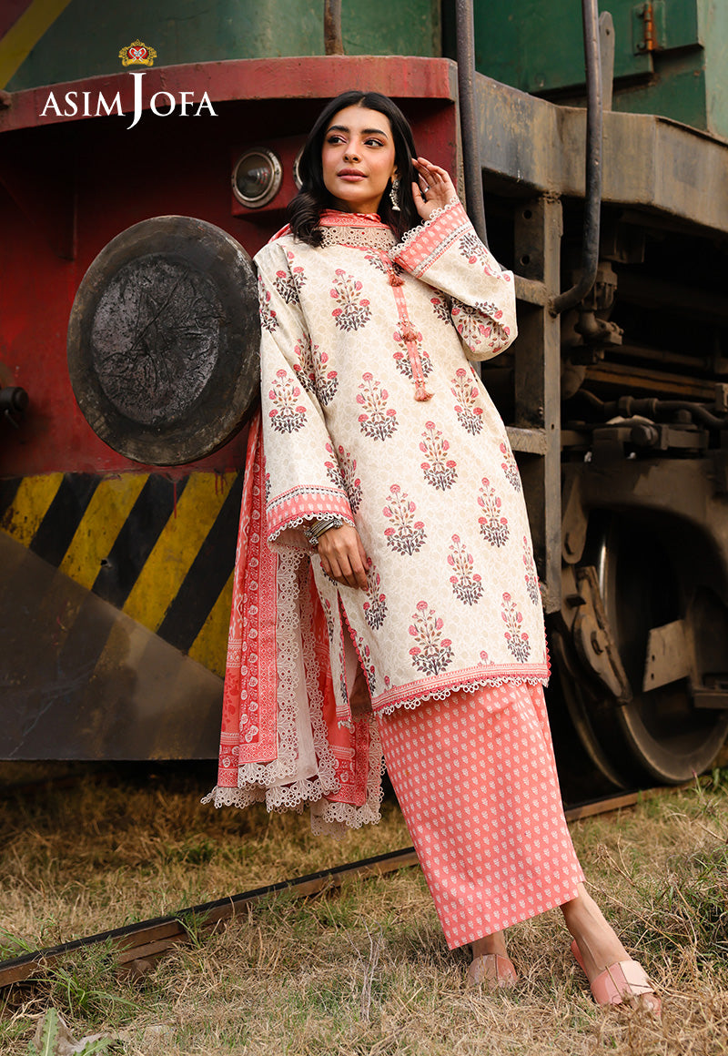 AJUBFD-69 DIGITAL PRINTED LAWN STITCHED 3 PCS