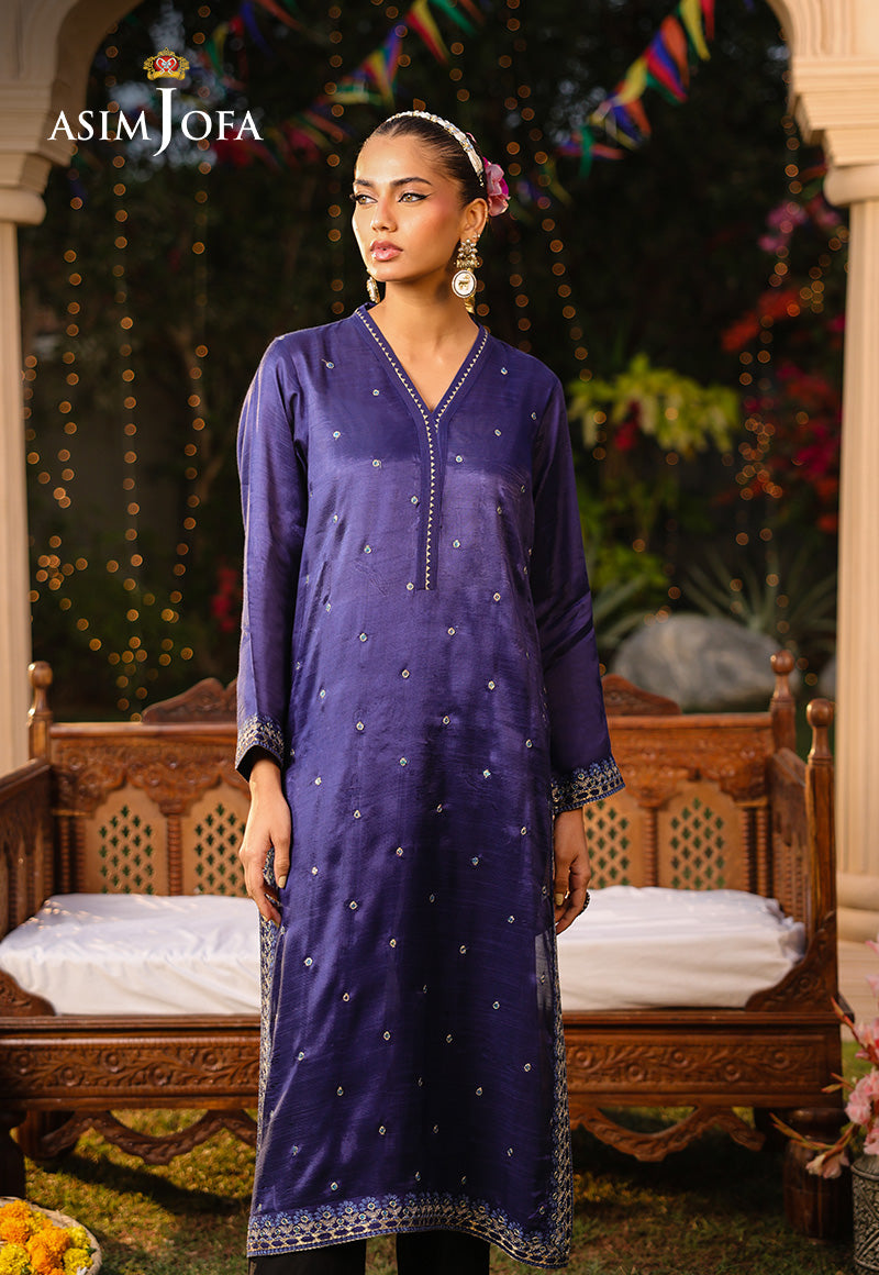 AJPB-220 EMBROIDERED RAW SILK STITCHED 2PCS