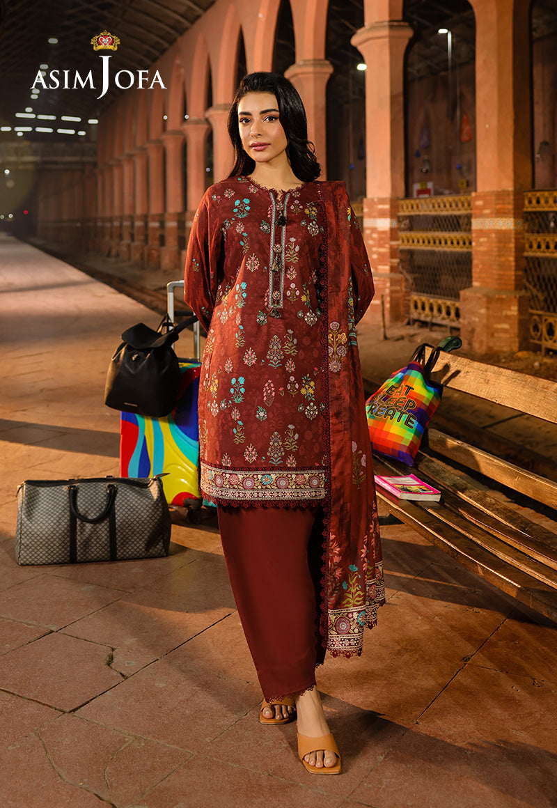AJUBFD-86 DIGITAL PRINTED LAWN STITCHED 3 PCS
