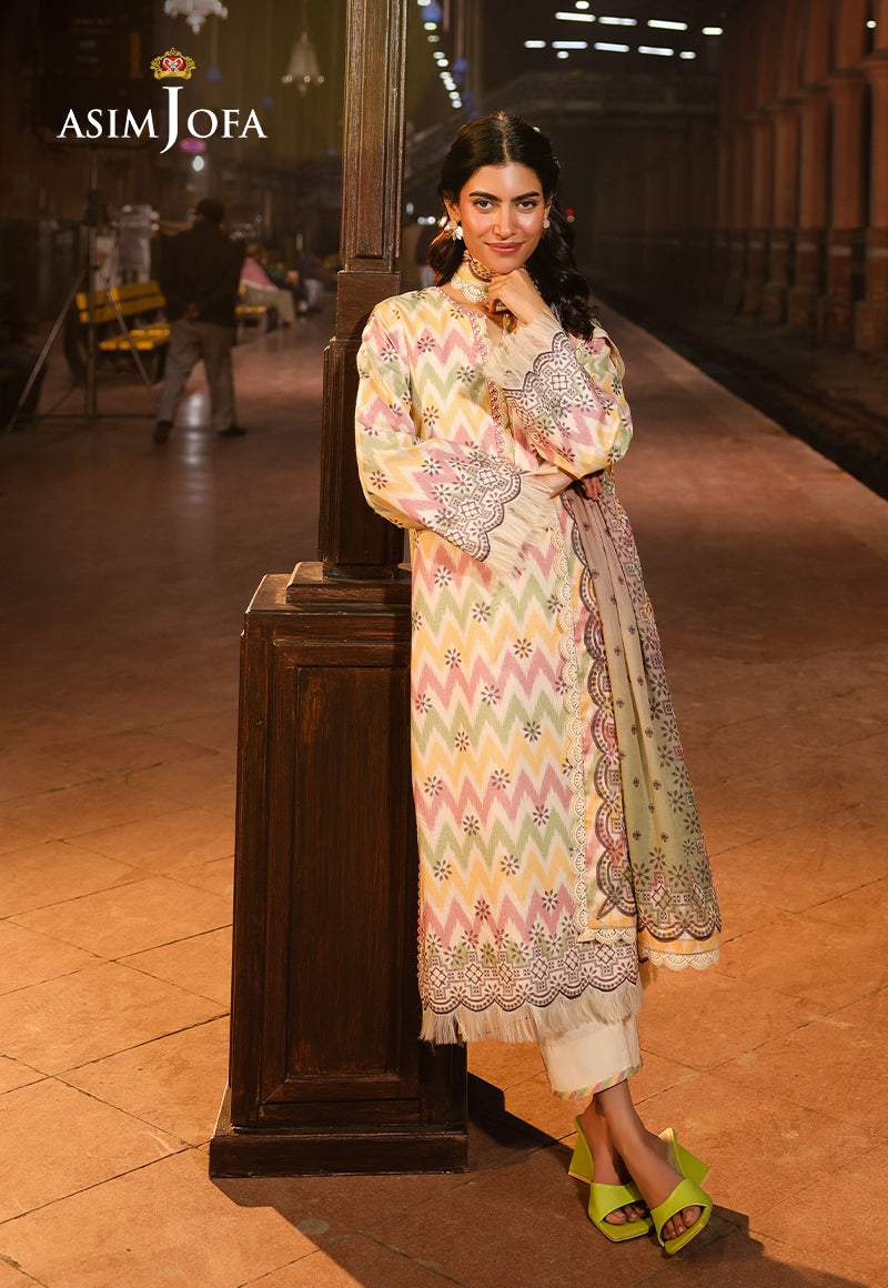 AJUBFD-87 DIGITAL PRINTED LAWN Stitched 3 PCS