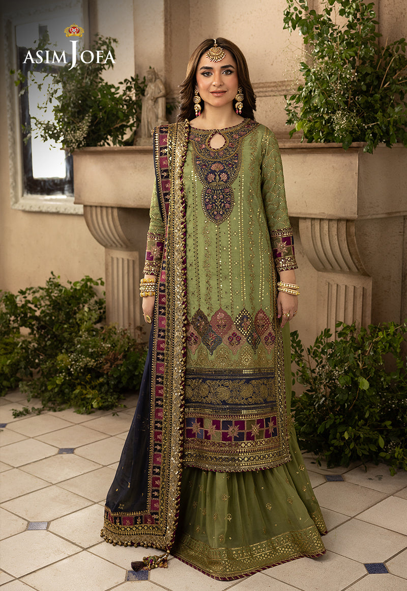 AJNB-12 EMBROIDERED VISCOSE RAW SILK 3 PCS