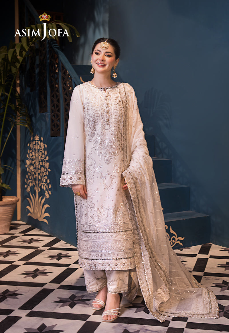 AJFID-08 EMBROIDERED LAWN STITCHED 3 PCS