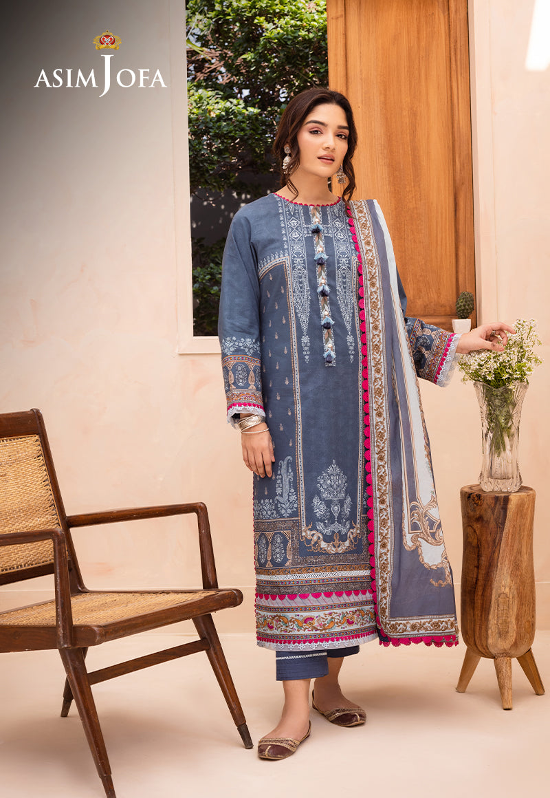 AJUBD-14 PRINTED LAWN STITCHED 3 PCS