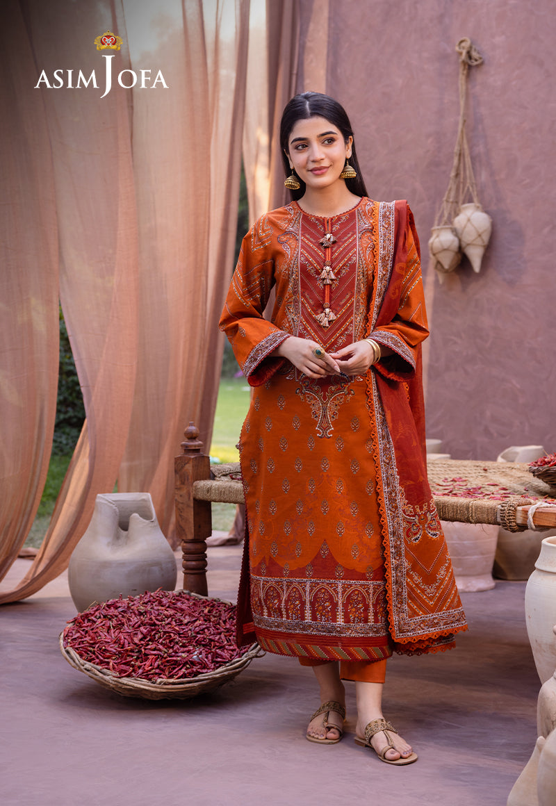 AJUBD-07 PRINTED LAWN STITCHED 3 PCS