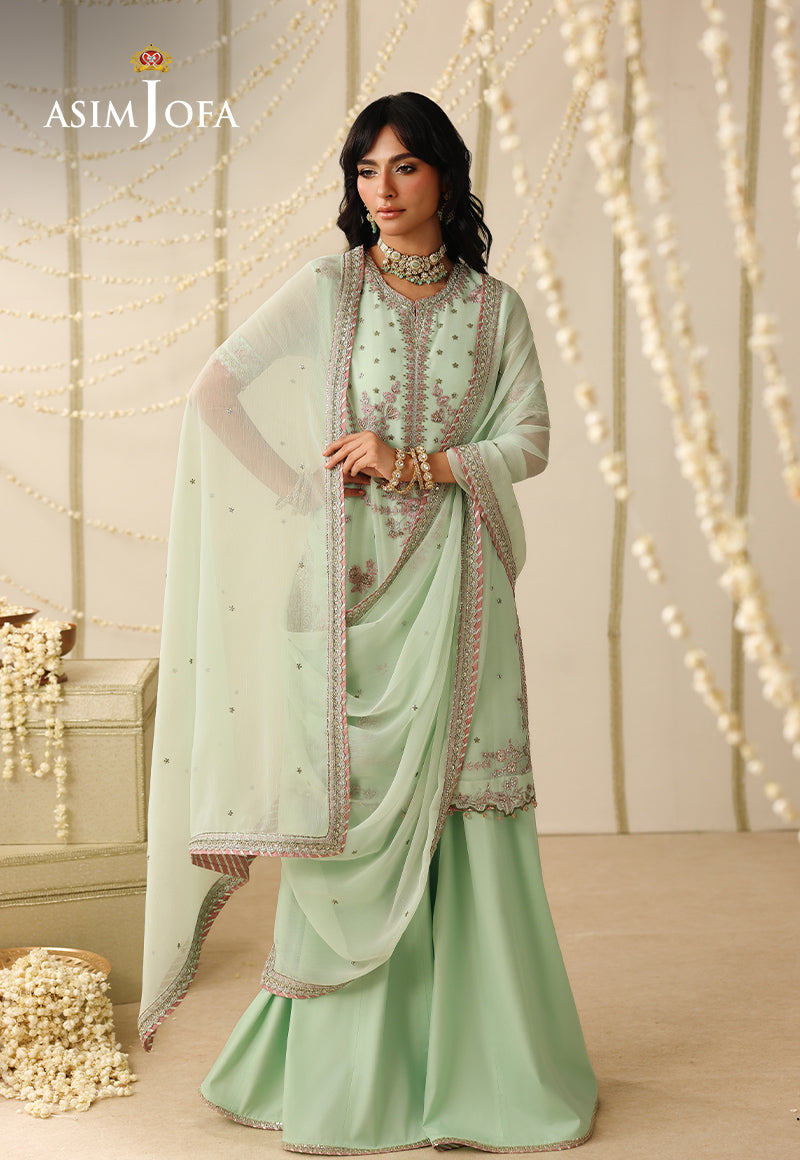 AJUFC-22 Embroidered Chiffon Unstitched 3 Pcs