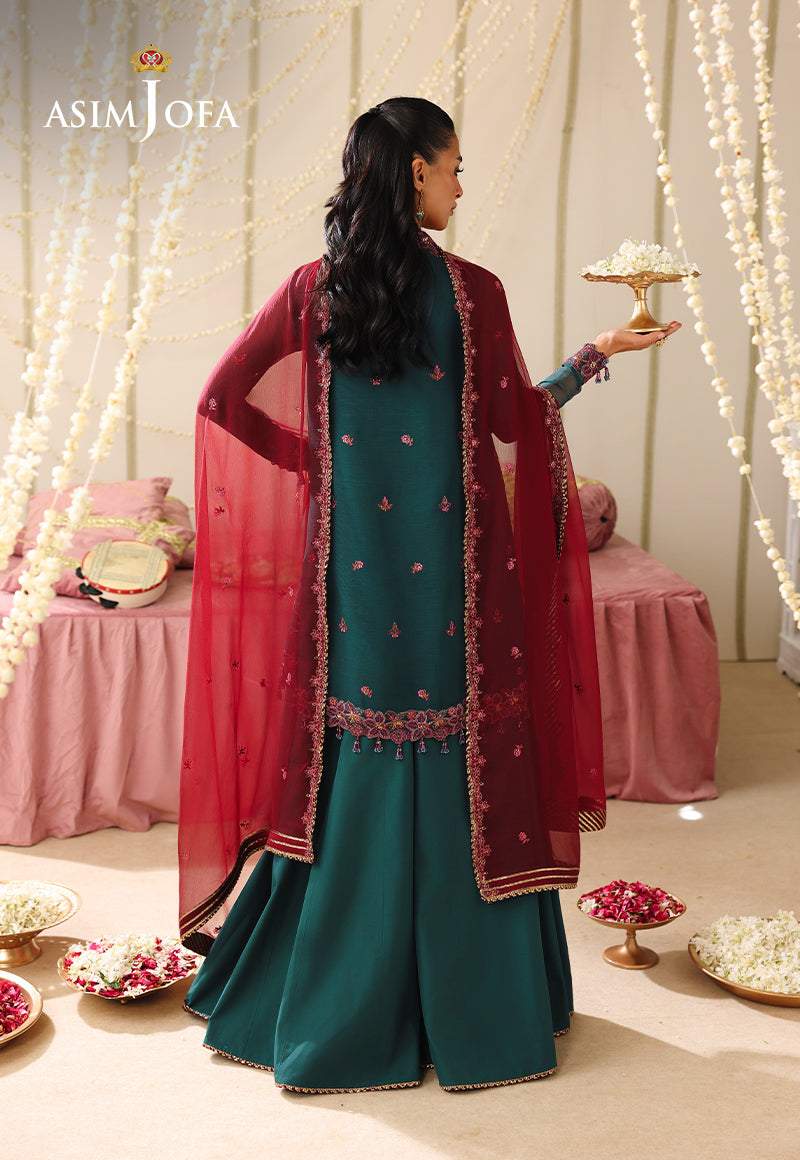 AJUFC-23 Embroidered Chiffon Unstitched 3 Pcs