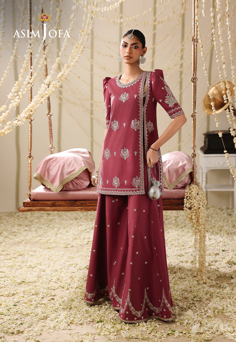 AJUFC-10 Embroidered Boski Silk Unstitched 2 Pcs