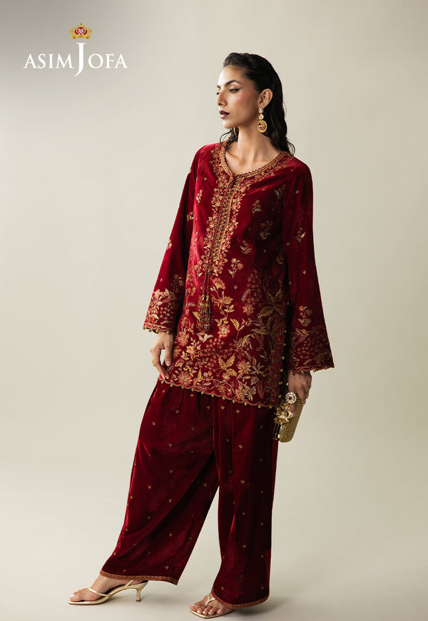 AJULM-05 Embroidered Velvet Unstitched 2 Pcs