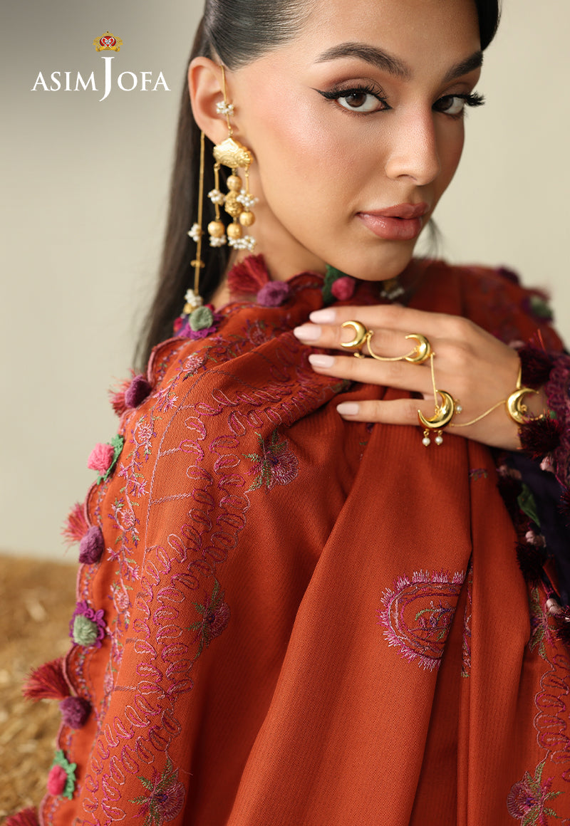 AJULKD-05 Embroidered Rod Stitched 3 Pcs