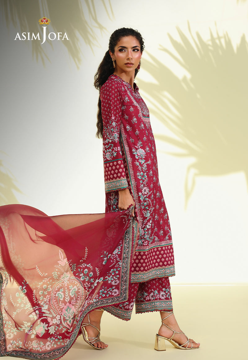 AJUC-05 Printed Crepe Silk Unstitched 3 Pcs