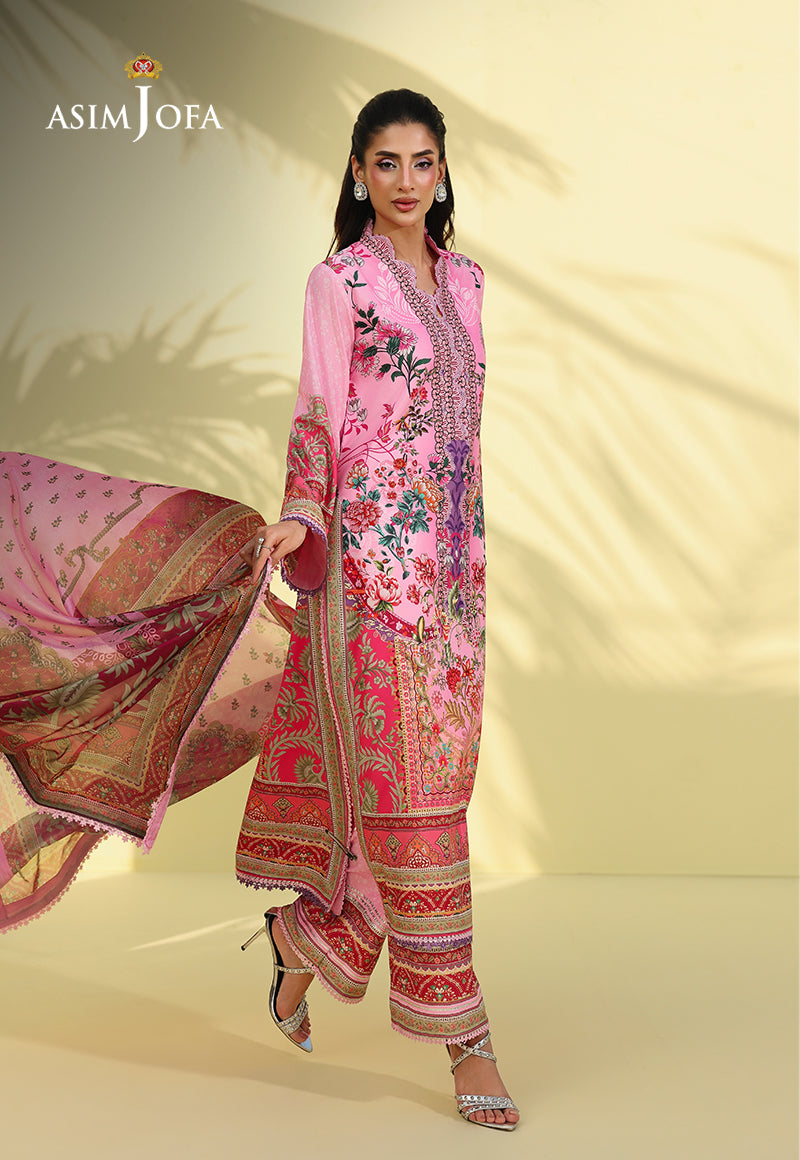 AJUC-06 Printed Crepe Silk Unstitched 3 Pcs