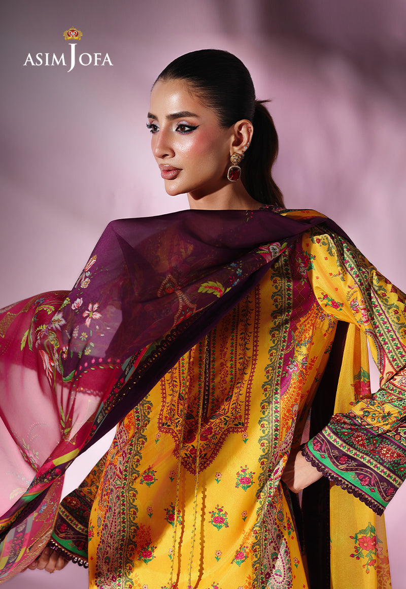 AJUC-03 Printed Katan Silk Unstitched 3 Pcs