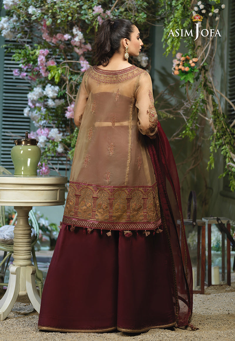 AJFC-47 EMBROIDERED ORGANZA 3 PCS