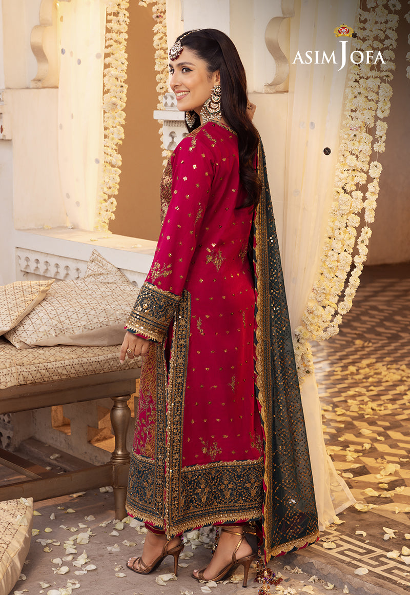 AJSH-19 EMBROIDERED RAW SILK 3 PCS