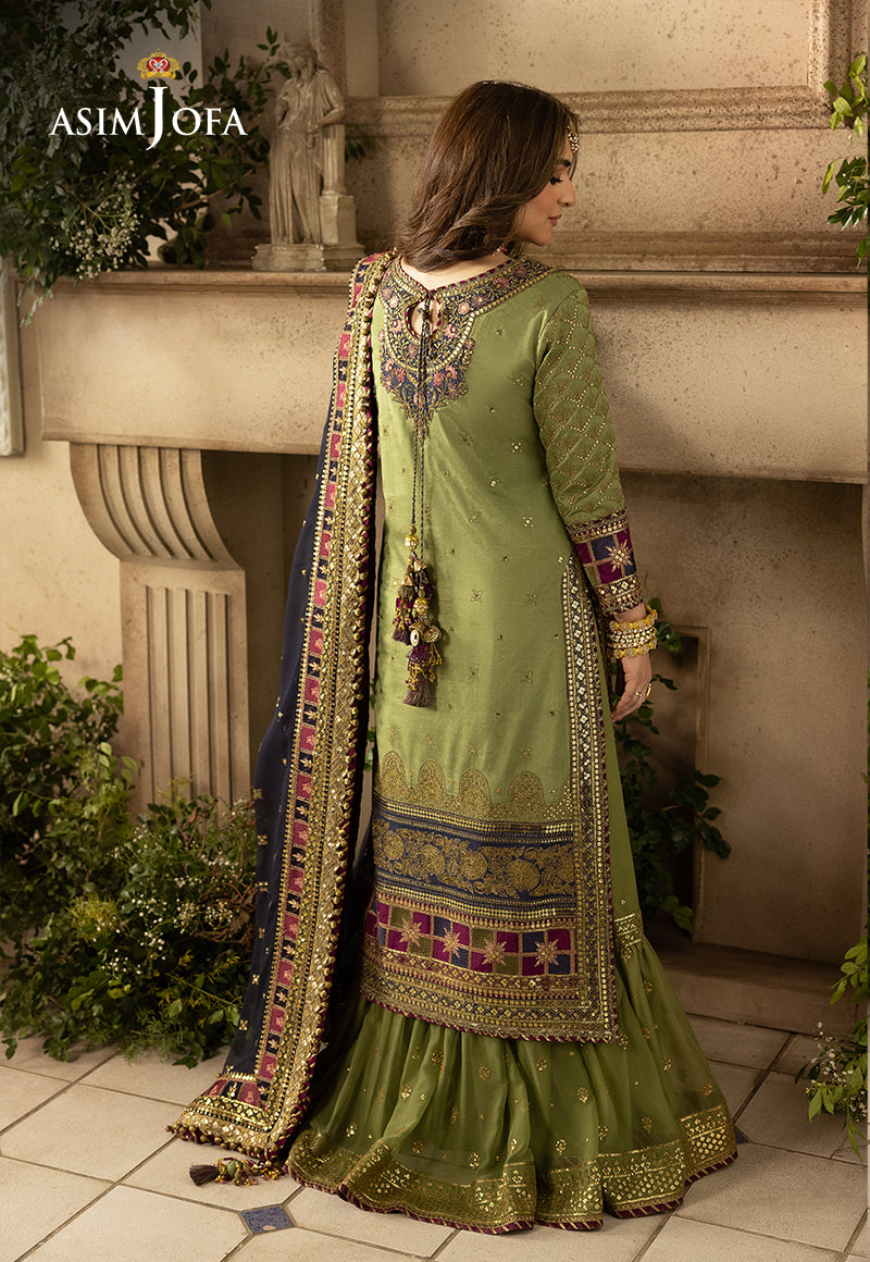 AJNB-12 EMBROIDERED VISCOSE RAW SILK 3 PCS