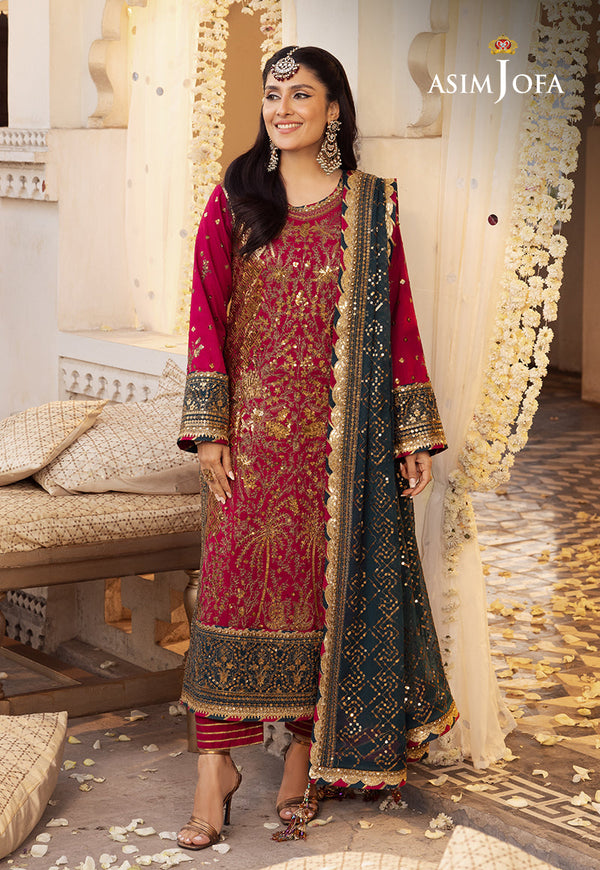 AJSHD-19 EMBROIDERED RAW SILK 3 PCS