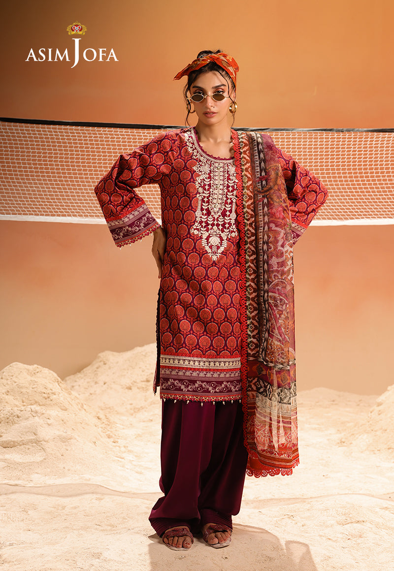 AJUBUD-26 Printed Embroidered Lawn Stitched 2 PCS