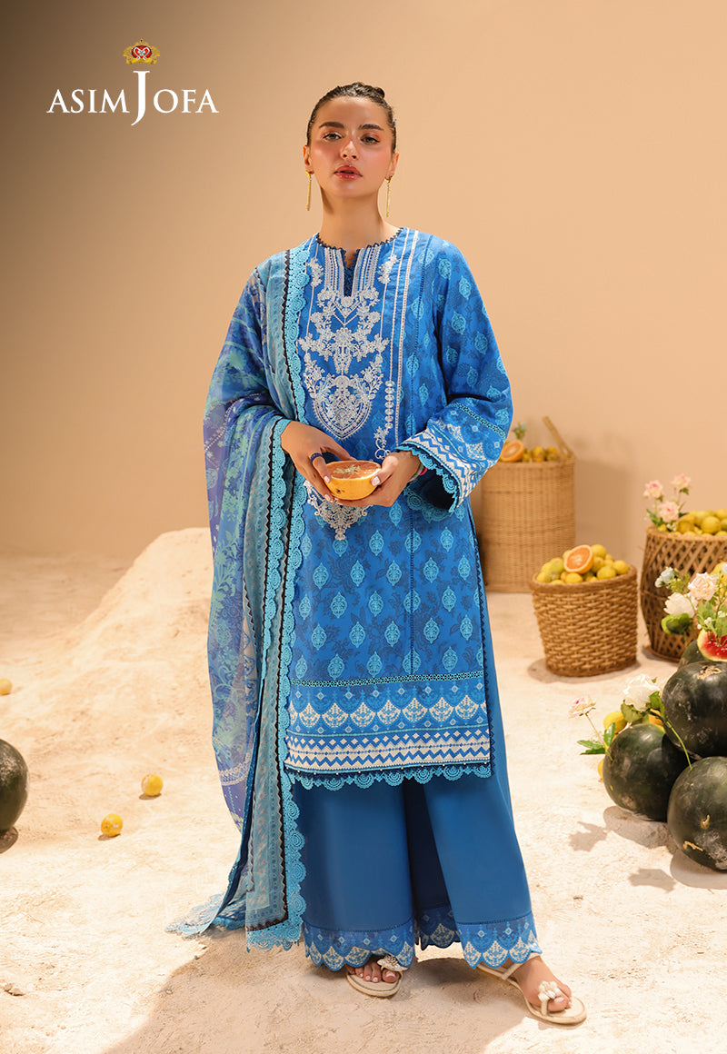 AJUBUD-24 Printed Embroidered Lawn Stitched 3 PCS
